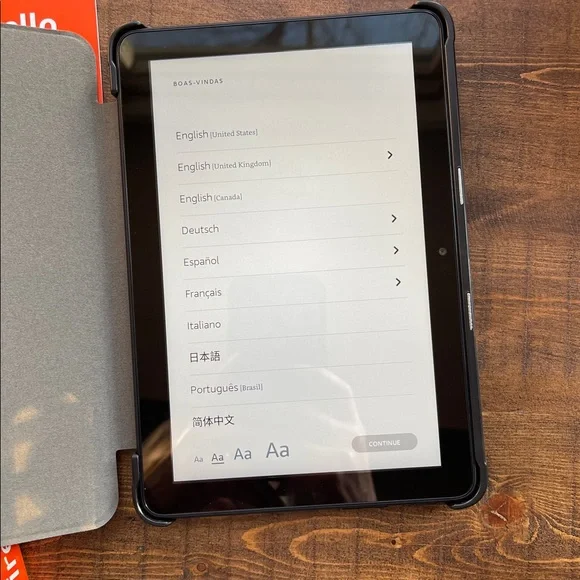 Like new Amazon Fire HD 8 Tablet with Navy Cover and charging cable & brick - Picture 2 of 3